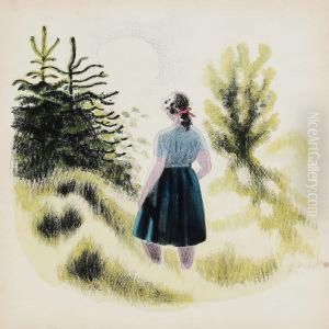 Woman In Scenery by Sikker Aage Hansen