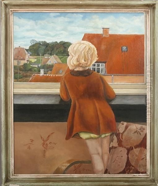 A Small Girl Standing At A Window - view 1