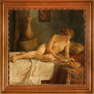 Naken Woman On A Settee Naken Woman On A Settee