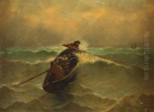 Pecheurs Dans La Tempete by George Haquette
