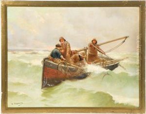 Fishermen At Sea by George Haquette