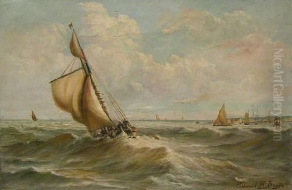 H. Baggs , Yachts Off The Coast - view 1