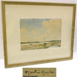 Marsh With Boats by Martin Hardie