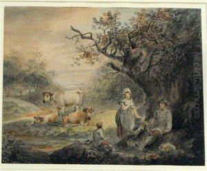 Pastoral Landscape With Rustics And Cattle Pastoral Landscape With Rustics And Cattle