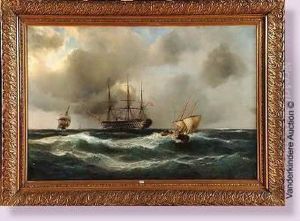 Marine Au Trois-mats Anglais by Rudolf Hardorff