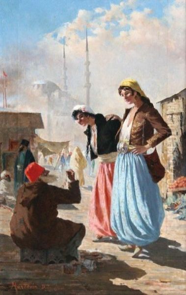 Femmes Turques Marchandant Un Collier Aconstantinople - view 1