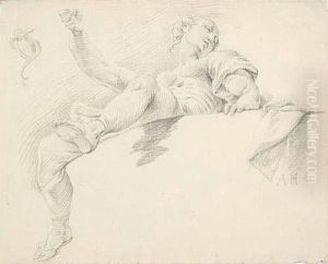 Sapienta, A Female Figure Seated On A Balustrade Seen Frombelow