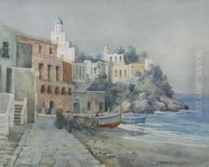 Figures On The Mediterranean Coast by Melbourne Havelock Hardwick