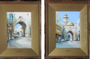 "an Eastern Archway" And "the Mystic Gate" - Views In North Africa by Cyril Hardy
