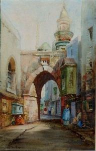A Middle Eastern Street Scene by Cyril Hardy