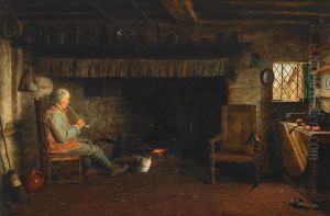 Quiet Evening By The Fire by Frederick Daniel Hardy