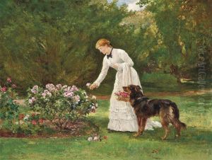 In The Rose Garden by Heywood Hardy