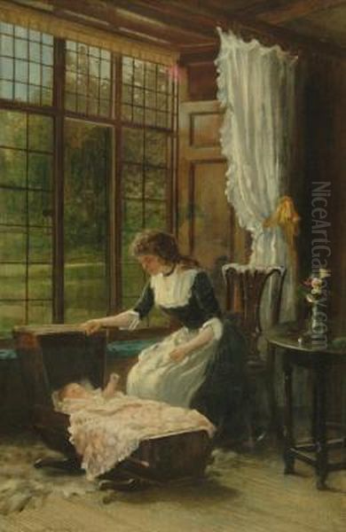 Interior With Young Mother Sitting - view 1