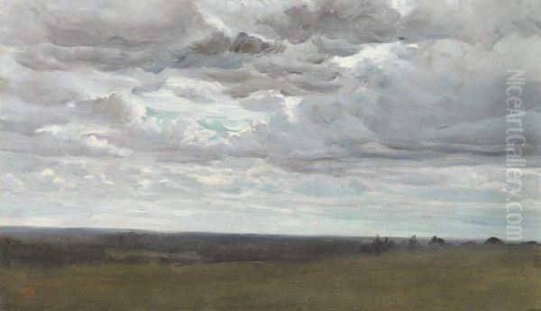 Etude De Ciel Nuageux Sur Une Plaine - view 1