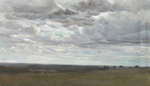 Etude De Ciel Nuageux Sur Une Plaine by Ernest Hareux