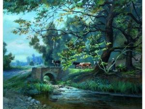 Paysage Au Petit Pont by Ernest Hareux