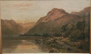 A Lake Landscape by Alfred Harford