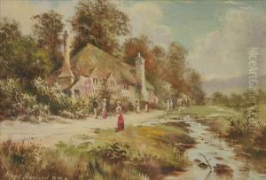 'nearporlock'; 'the Crofter's ..., Nr. Loch......, Oban' by Alfred Harford