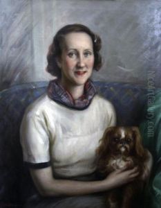 Portrait Of A Lady With A King Charles Spaniel