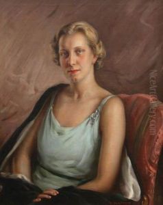 Portrait Of A Woman In A Turquoise Dress