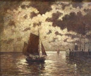 Hafen Im Mondschein by Hans Harlander