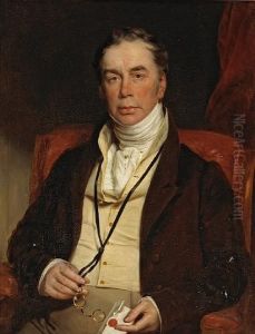 A Portrait Of A Gentleman, Half-length, Seated, In A Brown Coat And Holding His Pince-nez In One Hand And A Letter In The Other