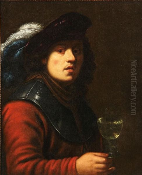 A Young Man Holding A Goblet - view 1