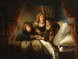 Isaac Blessing Jacob by Harmenszoon van Rijn Rembrandt