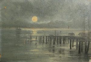 A Dock At Moonlight by Annie Lyle Harmon