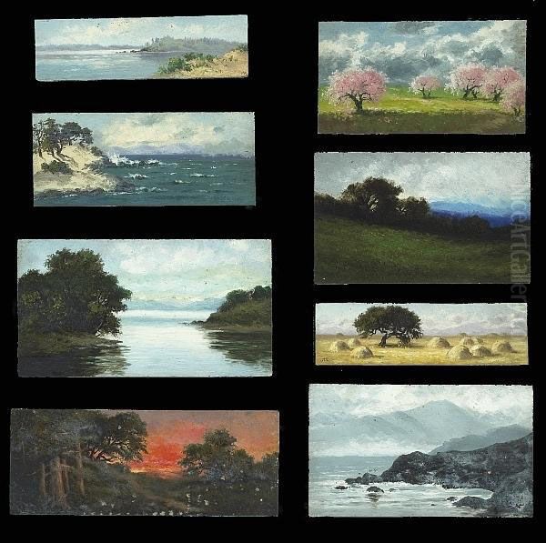 A Set Of Eight Seascapes And Landscapes; A Pair Of Landscapes- Sand Dunes, Summer Hills (10) - view 1