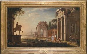 Ruins Of An Antique Harbour by Johann Oswald Harms