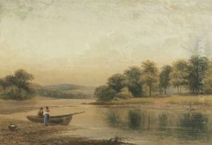 Extensive Landscape With A Lake And Figures by Thomas Harper