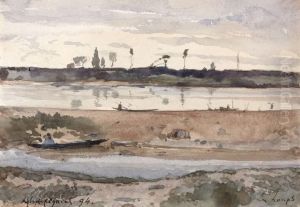 Paysage Fluvial Anime by Henri-Joseph Harpignies