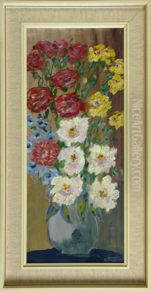 Blumenstilleben In Grau-blauervase - view 1