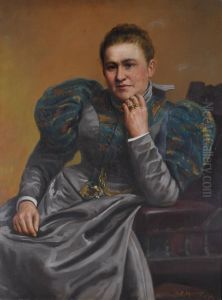Portrait Ofa Woman Sitting In A Library Chair
