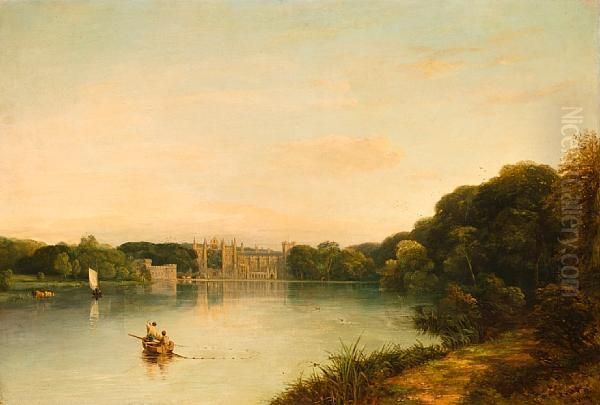 River Scene With Mansion At Thames Goring - view 1