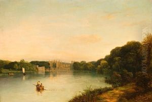 River Scene With Mansion At Thames Goring