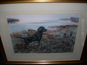 A Blacklabrador On The Banks Of An Estuary A Blacklabrador On The Banks Of An Estuary