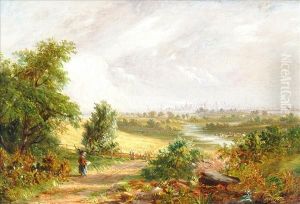 An Extensivelandscape With A Town Beyond