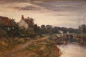 View Of A Canal And Lock On The River Thames
