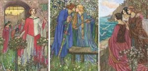 Illustrations For The Early Poems Of William Morris (threeillustrated) by Emma Florence Harrison