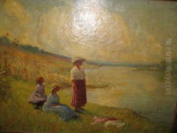 Three Ladies By A Lake - view 1