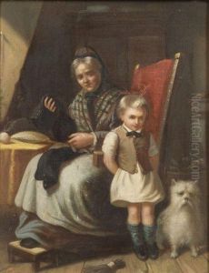 Young Boy With His Grandmother by Tompkins Harrison Matteson