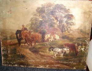 Horses On A Rural Track, Unframed