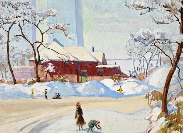 Chicago Park In Winter - view 1