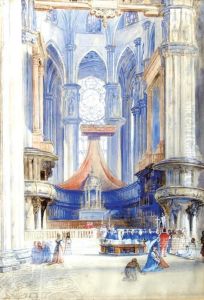 Interior Of Milan Cathedral by Solomon Alexander Hart