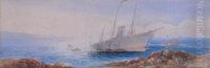 Steamer Aground On The Lizard Coast by Sydney E. Hart
