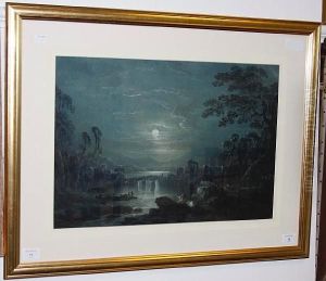 Moonlit River Scene by Thomas Gray Hart