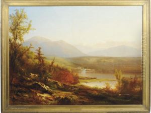Autumn By The Lake In The Mountains by William M. Hart