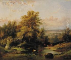 Landscape With Watering Cattle